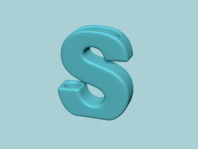 Vase S - Alphabet Vases Collection Letters - STL Printable 3D print model