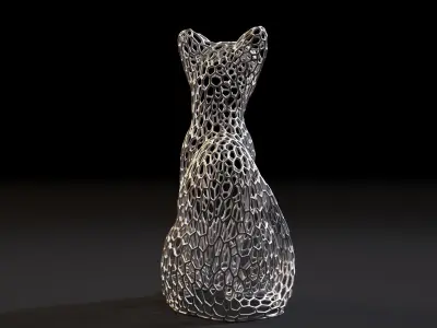 Cat statuette 3D print model