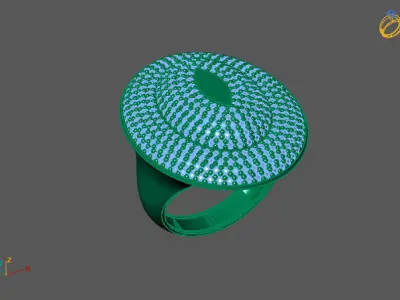 STL 3DM Print Ready Women Diamond Ring Lightweight Printable  3D print model 173