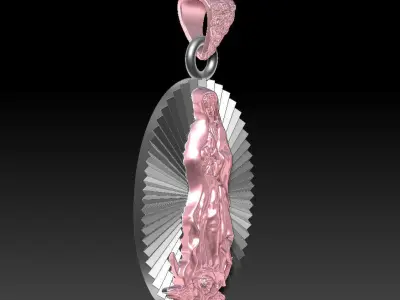JEWELRY PENDANT VIRGEN DE GUADALUPE 3D print model