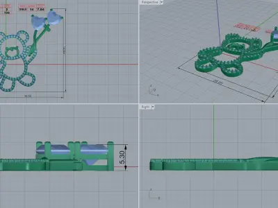 bear pendant  3D print model