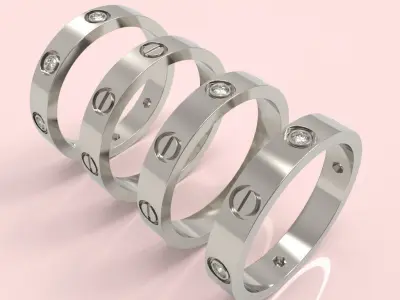 Screw Ring Set 4 Variations Size 60 3D print model