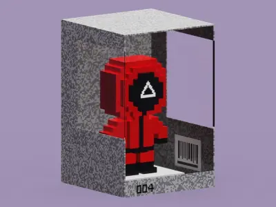 Voxel Toy Squid Game Low-poly 3D model