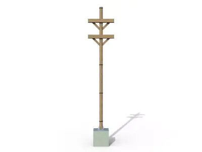 WOOD LAMPPOST Free 3D model