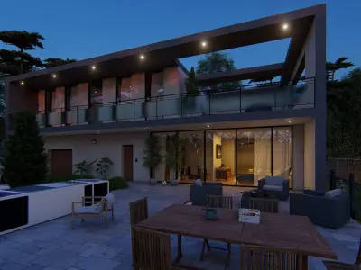 Minimalist modern house 3D model