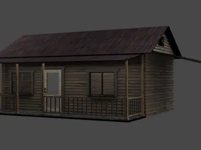 wood house Free low-poly 3D model