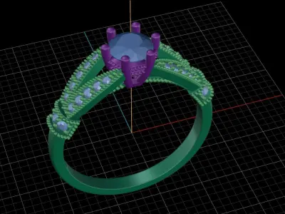 Vintage luxury engagement ring 3D print model