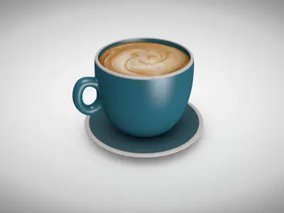 Coffee Cups Low-poly 3D model
