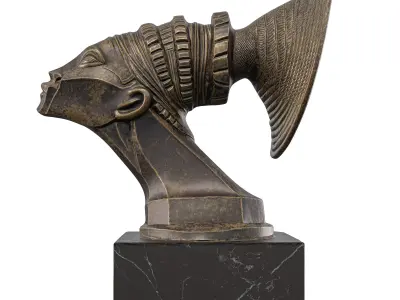 Antique Abstract Art Deco Trumpet Sculpture Low-poly 3D model