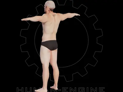 Male Scan - Victor T-pose Low-poly 3D model