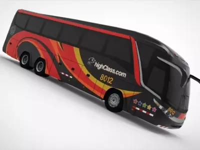 Highway Bus Low-poly 3D model
