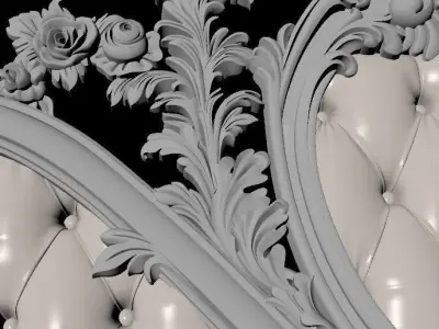 double bed headboard 3D model