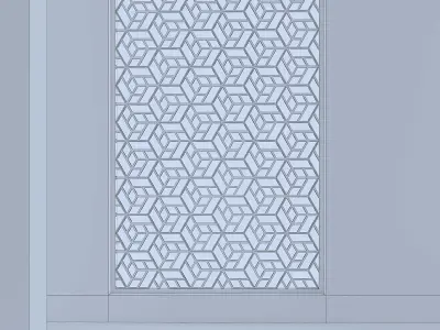 3d screen window with geometric pattern Low-poly 3D model