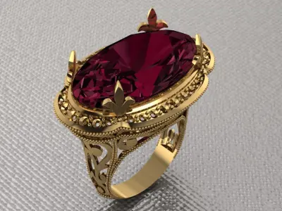 classical ring for women 3D print model