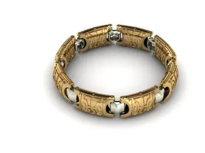 Mens bracelet ring is ready for printing 3D print model