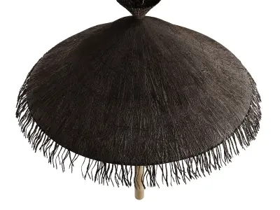 Straw hut beach Low-poly 3D model