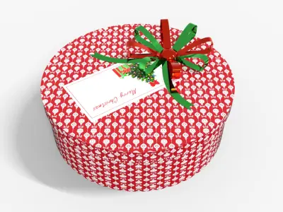 Christmas Gift Box Low-poly 3D model