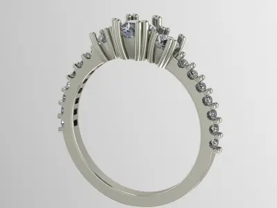 3 Stone Ring 3D print model