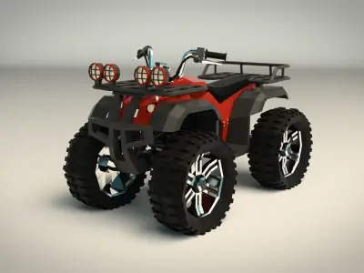 Low Poly ATV 01 Low-poly 3D model