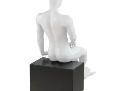 Mannequin sits on box 138 3D model