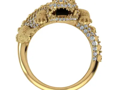 Crocodiles ring 3D print model 3D print model