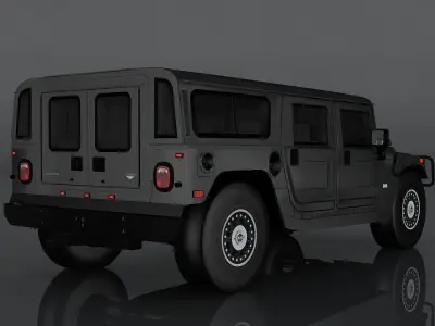 Hummer H1  Low-poly 3D model