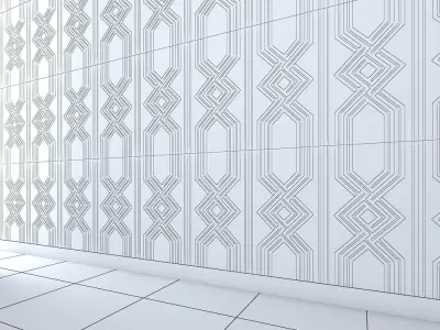3d wall panel Low-poly 3D model 16