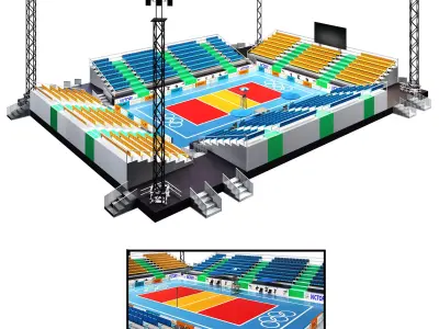 Volleyball Court 3D model purchase