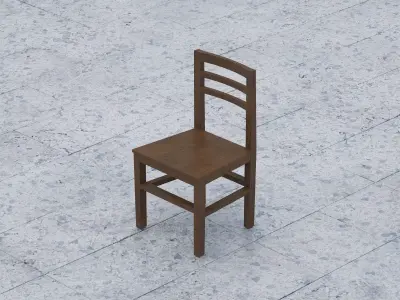 Simple Vintage Wooden Chair Free low-poly 3D model
