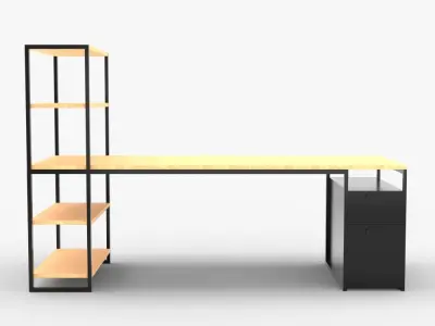 Modern Desk  Low-poly 3D model