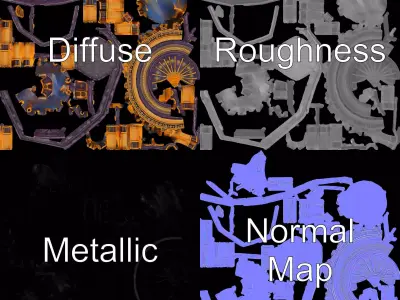 Ornate Golden Pavilion model pack Low-poly 3D model