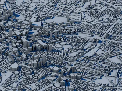 Birmingham City 3D Model English Urban Landscape  3D print model