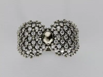 Anillo Corbatin laso monio  - Bowtie Ring 3D print model