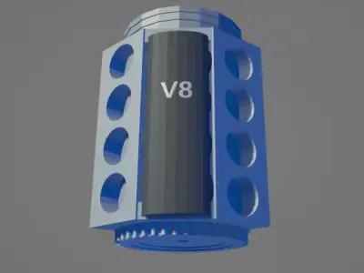 3D Printable V8 Engine Block Beer Mug- Definitive Edition 3D print model