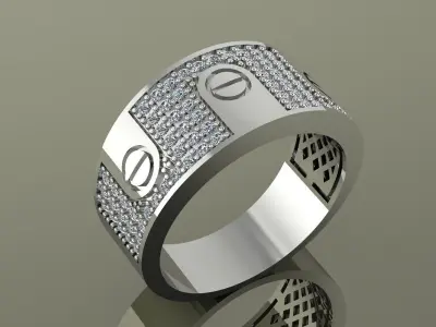 Mens ring Gold 3D print model