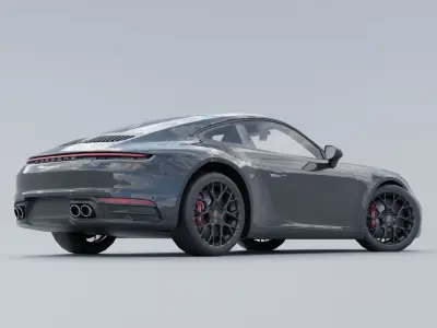 Porsche 911 Carrera 4 GTS low poly Low-poly 3D model