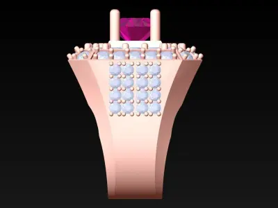 Diamond Rings - Mens Ring - N3829 3D print model