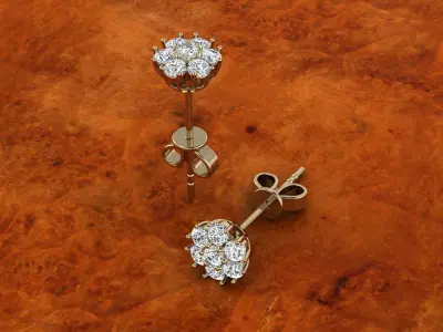 Diamond Jewelry Earring 3D print model