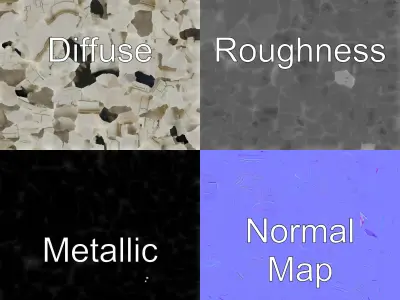 Underwater Castle Turret Textured Stone model pack Low-poly 3D model