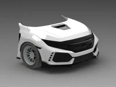 CIVIC TYPE R FK8 Front Exterior Surface Model - 3D Laser-Scanned 3D model