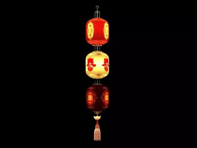 Chinese red  lantern  3D model