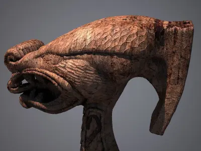 TKs Carved Dragon Head Low-poly 3D model