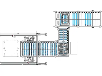 Plastic box stacking conveyor 3D model