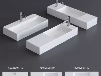 Alice Ceramica Spy Washbasin Set 2 Low-poly 3D model