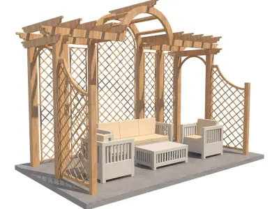 Pergola 8 Low-poly 3D model