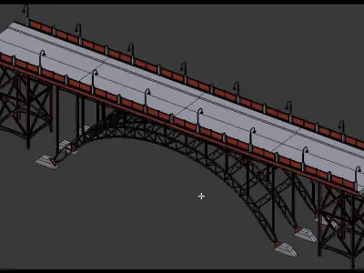 Steel bridge 3D model