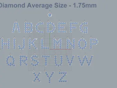Diamond Alphabet Pendants - Letters 3D print model