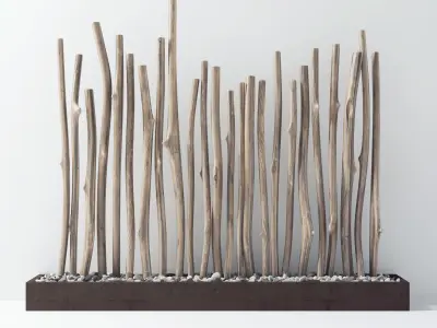 Branch old tree fundament pebble 3D model