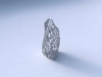 Vase twist tipped triangle with cracked organic lattice  3D print model