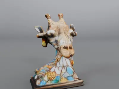 giraffe bust 3D model